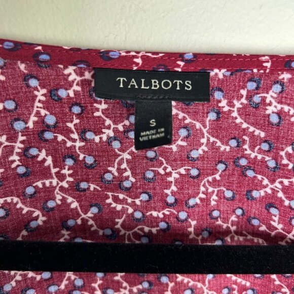 Talbots maroon long sleeve faux wrap blouse size small - Picture 6 of 6